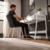 Birou compact, MDF melaminat, cu 2 sertare si raft, cadru metalic, 78x48x95 cm, alb [6]