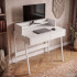 Birou compact, MDF melaminat, cu 2 sertare si raft, cadru metalic, 78x48x95 cm, alb [7]