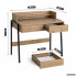 Birou compact, MDF melaminat, cu 2 sertare si raft, cadru metalic, 78x48x95 cm, stejar artisan [2]