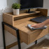 Birou compact, MDF melaminat, cu 2 sertare si raft, cadru metalic, 78x48x95 cm, stejar artisan [4]