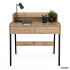 Birou compact, MDF melaminat, cu 2 sertare si raft, cadru metalic, 78x48x95 cm, stejar artisan [9]