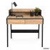 Birou compact, MDF melaminat, cu 2 sertare si raft, cadru metalic, 78x48x95 cm, stejar craft si negru [8]