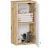 Dulap baie suspendat, cu usa si raft interior, PAL 16 mm, 30×22,5×60 cm, stejar artisan si alb [2]