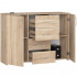 Comoda cu 4 sertare si 2 usi, PAL laminat, 110x35x80 cm, stejar sonoma [3]