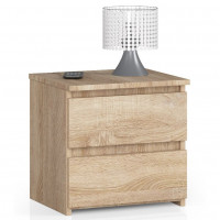 Noptiera cu 2 sertare, din PAL laminat, 40x35x40 cm, stejar sonoma Noptiera cu 2 sertare, din PAL laminat, 40x35x40 cm, stejar sonoma