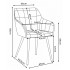Set 2 scaune dining tapitate cu velur Luxano, cusaturi patrate, 54x58x82 cm, aramiu [13]