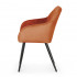 Set 2 scaune dining tapitate cu velur Luxano, cusaturi patrate, 54x58x82 cm, aramiu [4]