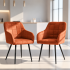Set 2 scaune dining tapitate cu velur Luxano, cusaturi patrate, 54x58x82 cm, aramiu [7]