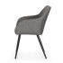 Set 2 scaune dining tapitate cu velur Luxano, cusaturi patrate, 54x58x82 cm, gri inchis [4]