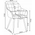 Set 2 scaune dining tapitate cu velur Luxano, cusaturi patrate, 54x58x82 cm, gri inchis [9]