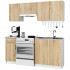 Set mobila bucatarie Lima 180 cm, cu blat alb, PAL laminat, 5 corpuri, 180x45x203 cm, stejar sonoma [3]