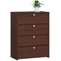 Dulap pantofi cu 4 usi rabatabile, PAL laminat, 60x33x80 cm, maro wenge