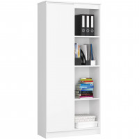 Dulap cu usa si 8 etajere, PAL laminat 16 mm, 80x35x180 cm, alb Dulap cu usa si 8 etajere, PAL laminat 16 mm, 80x35x180 cm, alb