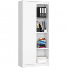 Dulap cu usa si 8 etajere, PAL laminat 16 mm, 80x35x180 cm, alb Dulap cu usa si 8 etajere, PAL laminat 16 mm, 80x35x180 cm, alb