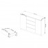 Comoda cu sertare si usi laterale, PAL laminat, 138x40x99 cm, alb mat [3]