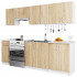 Set mobila bucatarie Lima 240 cm, cu blat alb, PAL laminat, 7 corpuri, 240x45x203 cm, stejar sonoma [6]