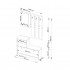 Set mobilier hol cu pantofar, oglinda, sertar si cuier metalic, PAL laminat, 90x25x170 cm, alb [3]