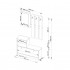 Set mobilier hol cu pantofar, oglinda, sertar si cuier metalic, PAL laminat, 90x25x170 cm, maro arin [2]