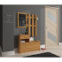 Set mobilier hol cu pantofar, oglinda, sertar si cuier metalic, PAL laminat, 90x25x170 cm, maro arin [4]