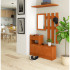 Set mobilier hol cu pantofar, oglinda, sertar si cuier metalic, PAL laminat, 90x25x170 cm, maro arin [5]