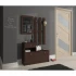 Set mobilier hol cu pantofar, oglinda, sertar si cuier metalic, PAL laminat, 90x25x170 cm, maro [4]
