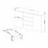 Comoda K160, cu 4 sertare si 2 dulapuri, PAL laminat 16 mm, 160x40x99 cm, alb [8]