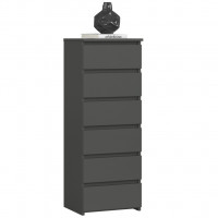 Comoda cu 6 sertare, PAL laminat 16 mm, 40x35x109 cm, gri Comoda cu 6 sertare, PAL laminat 16 mm, 40x35x109 cm, gri