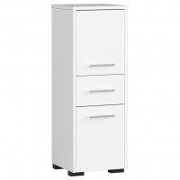 Dulap baie tip coloana cu 2 usi si sertar, PAL laminat, 30x30x85 cm, alb mat