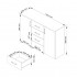 Comoda cu 4 sertare si 2 usi, PAL laminat, 110x35x80 cm, alb mat [3]