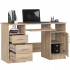 Birou ANA pentru calculator, cu 3 sertare si 1 usa, 124x52x74 cm, stejar sonoma [6]