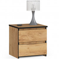 Noptiera cu 2 sertare, din PAL laminat, 40x35x40 cm, stejar craft Noptiera cu 2 sertare, din PAL laminat, 40x35x40 cm, stejar craft