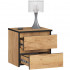 Noptiera cu 2 sertare, din PAL laminat, 40x35x40 cm, stejar craft [5]