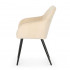 Set 2 scaune dining tapitate cu velur Luxano, cusaturi patrate, 54x58x82 cm, bej deschis [3]