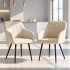 Set 2 scaune dining tapitate cu velur Luxano, cusaturi patrate, 54x58x82 cm, bej deschis [4]