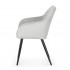 Set 2 scaune dining tapitate cu velur Luxano, cusaturi patrate, 54x58x82 cm, gri [4]