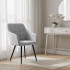 Set 2 scaune dining tapitate cu velur Luxano, cusaturi patrate, 54x58x82 cm, gri [10]