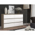 Comoda cu 6 sertare, PAL laminat, 120x40x77 cm, stejar sonoma si alb mat [4]