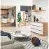 Comoda cu 6 sertare, PAL laminat, 120x40x77 cm, stejar sonoma si alb mat [6]