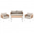 Set mobilier gradina Belgrad 4 piese, cu perne, canapea 2 locuri, 2 fotolii si masa, cadru aluminiu, 129x68x70 cm, bej [2]