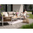 Set mobilier gradina Belgrad 4 piese, cu perne, canapea 2 locuri, 2 fotolii si masa, cadru aluminiu, 129x68x70 cm, bej [10]