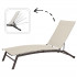 Sezlong pliabil reglabil pentru terasa si balcon, textilena si cadru otel, 195x63x90 cm, bej [5]