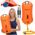 Geanta de inot tip rucsac, cu spatiu depozitare uscat 2 in 1, geamandura gonflabila de siguranta, etansa cu 2 camere de aer, 35 L, fluier de urgenta i [2]
