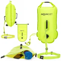 Geanta de inot cu spatiu depozitare uscat 2 in 1, geamandura gonflabila de siguranta, etansa cu 2 camere de aer, 15 L, fluier de urgenta incorporat, 5