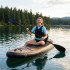 Set placa gonflabila Stand Up PaddleBoard 350x84x15 cm, cu pompa, scaun kayak, kit de reparatii, geanta de transport, vasla 2 in 1, maxim 220 kg, negr [2]