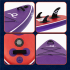 Set placa gonflabila Stand Up PaddleBoard 350x84x15 cm, cu pompa, scaun kayak, kit de reparatii, geanta de transport, vasla 2 in 1, maxim 220 kg, mov [3]