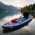 Set placa gonflabila Stand Up PaddleBoard 350x84x15 cm, cu pompa, scaun kayak, kit de reparatii, geanta de transport, vasla 2 in 1, maxim 220 kg, alba [5]