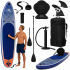 Set placa gonflabila Stand Up PaddleBoard 350x84x15 cm, cu pompa, scaun kayak, kit de reparatii, geanta de transport, vasla 2 in 1, maxim 220 kg, alba [32]