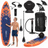 Set placa gonflabila Stand Up PaddleBoard 350x81x15 cm, cu pompa, scaun kayak, kit de reparatii, geanta de transport, vasla 2 in 1, maxim 220 kg, port [46]