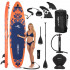 Set placa gonflabila Stand Up PaddleBoard 350x81x15 cm, cu pompa, scaun kayak, kit de reparatii, geanta de transport, vasla 2 in 1, maxim 220 kg, port [47]