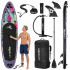 Set placa gonflabila Stand Up PaddleBoard 320x81x15 cm, cu pompa, scaun kayak, kit de reparatii, geanta de transport, vasla 2 in 1, maxim 150 kg, mov [5]